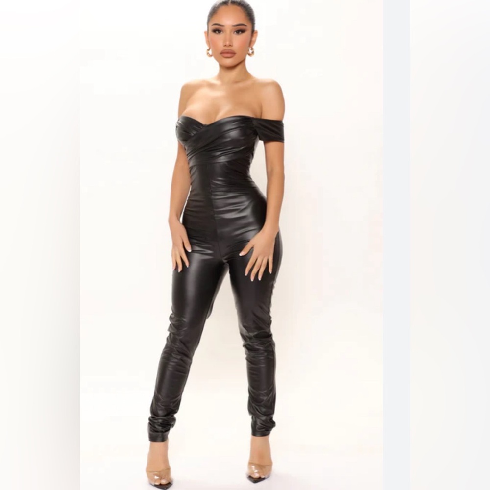 Faux Leather Jumpsuit